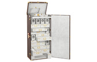 LOUIS VUITTON Hand-Stitched Crocodile Leather Storage Box Hard Case Unisex White Lining