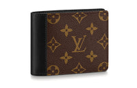 LOUIS VUITTON Multiple Coated Canvas Cow Leather Patchwork Wallet Men's Brown