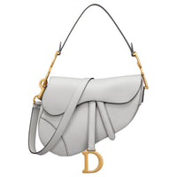 DIOR Saddle Grain Cow Leather Saddle Bag, Shoulder Bag, Crossbody Bag, Handbag Women's Mist Gray