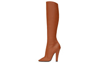SAINT LAURENT 68 Knee High Boots 11cm Women's Brown Yellow