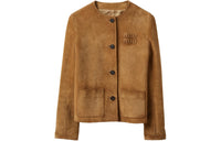 MIU MIU SS24 Leather Jacket Women's Brown