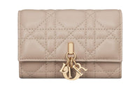 DIOR Sheepskin Wallet Extra Small Women's Pink Beige
