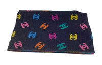 CHANEL Knit Scarves Women's Marine Blue