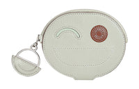 HERMES In The Loop Mysore Goat Skin Card Holder Women's Mushroom White/Bubble Green/Copper Red