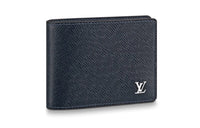 LOUIS VUITTON Multiple Cow Leather Card Holder Wallet Men's Black