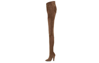 SAINT LAURENT Knee-High Boots 11cm Women's Brown