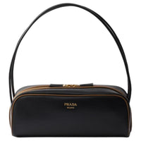 PRADA Calfskin Shoulder Bag Women's Black
