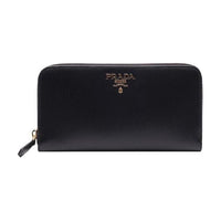 PRADA Genuine Leather Wallet Women's Black
