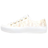 DIOR Walk'n'Dior Platform Shoes Stylish Skateboarding Shoes Women's White Gold