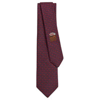 HERMES Silk Ties Men's Marine Blue/Red