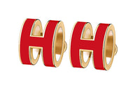 HERMES Earrings Women's Red