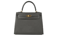 HERMES Kelly Madame Leather Kelly Bag Handbags Regular Women's 88 Graphite Graphite Gray