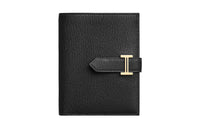 HERMES Bearn Mysore Goat Skin Card Holder Wallet Unisex Black