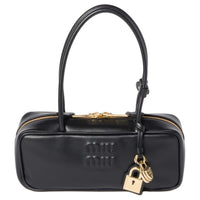MIU MIU Beau Calfskin Shoulder Bag Small Size Women's Black