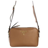 PRADA Cow Leather Shoulder Bag Women's Brown