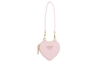 PRADA Saffiano Leather Portable Clutch Mini Women's Light Pink