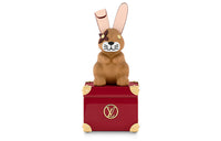 LOUIS VUITTON Leather Storage Box Hard Case Unisex Red/Brown