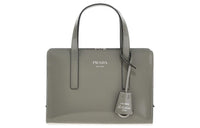 PRADA Leather Shoulder Bag Crossbody Bag Handbag Mini Women's Gray
