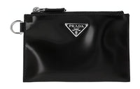 PRADA Cow Leather Clutch Men's Black
