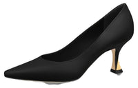 LOUIS VUITTON Sparkle Flared Heel High Heels 6.5cm Women's Black