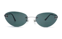 CHANEL Cat Eye Sunglasses Women's Silver