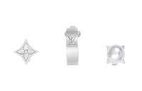 LOUIS VUITTON Metal Resin Earrings Men's Silver
