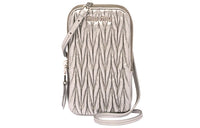 MIU MIU Matelassé Leather Handbag Shoulder Bag Crossbody Bag Mini Women's Silver
