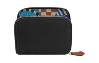 HERMES Silk'In Epsom Calfskin Wallet Women's Black/Marine Blue/Weimar Beige