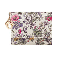 DIOR Lady Dior Calfskin Wallet Women's Latte