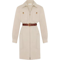 SAINT LAURENT Long Sleeved Dress Women's Khaki