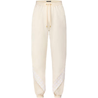 LOUIS VUITTON MONOGRAM FLOWER TILE Knitted Sports Pants Women's White