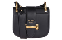 PRADA Cow Leather Shoulder Bag Crossbody Bag Women's Black