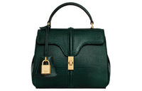 CELINE 16 Lizard Skin Shoulder Bag Crossbody Bag Handbag Mini Women's Dark Green