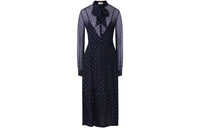 SAINT LAURENT Long-Sleeved Dresses Women's Blue