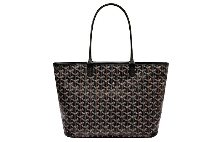 GOYARD Artois Canvas With Calfskin Tote Bag, Shopping Bag, Handbag Small Size Women's Black
