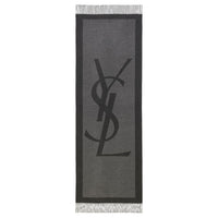 SAINT LAURENT Cassandre Fringed Edge Scarf