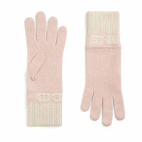 HERMES Cashmere Knit Gloves Women's Pink Apricot