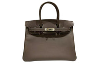 HERMES Birkin Epsom Leather Birkin Bag Handbags Women's Elephant Gray