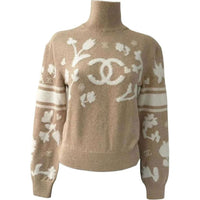 CHANEL NEIGE Ski Series 24 Fall And Winter Cashmere Sweater Women's Beige