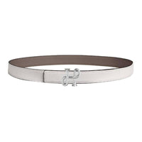 HERMES Calfskin Leather Belts Women's White Width 2.4CM