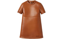MIU MIU Short-Sleeved Dresses Women's Cognac