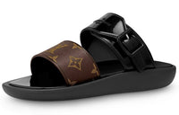 LOUIS VUITTON Slide Slippers Women's Black