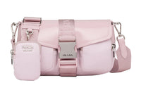 PRADA Shiny Leather With Nylon Flap Bag, Crossbody Bag, Shoulder Bag Women's