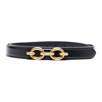 SAINT LAURENT Crocodile Embossed Leather Belt