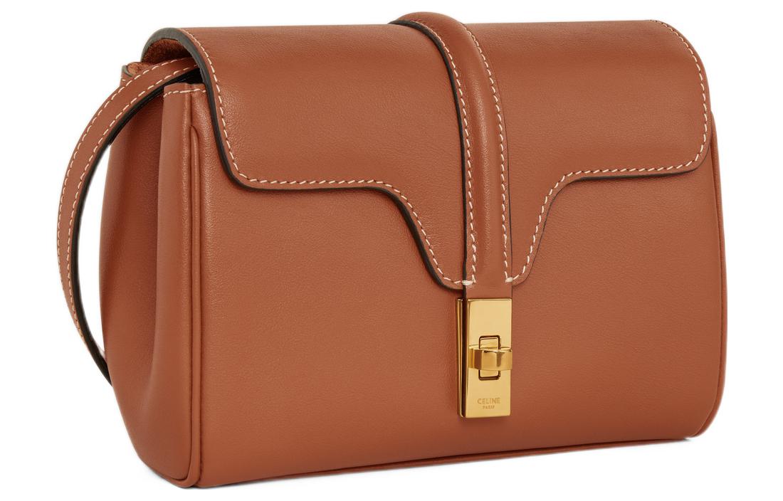 CELINE 16 Calfskin Shoulder Bag, Crossbody Bag Mini Women's Brown