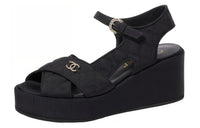 CHANEL Beach Sandals Women's Black