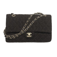 CHANEL Classic Flap CF Wool One Shoulder Handbags Women's Dark Brown