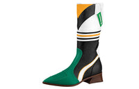 LOUIS VUITTON Flags High-Boot Ankle Boots Women's Black Green