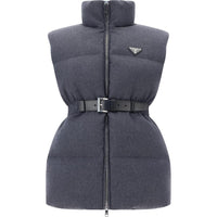 PRADA Triangle Enamel Zipped Padded Gilet