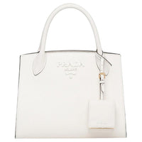 PRADA Calfskin One Shoulder Handbag Crossbody Bag Women's White